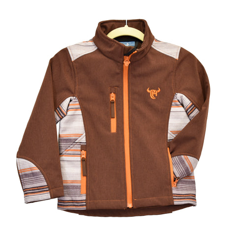 YOUTH TAN SERAPE ACCENT SOFTSHELL JACKET BY COWBOY HARDWARE