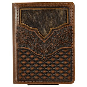 BRINDLE INLAY BIFOLD CARD WALLET by JUSTIN BOOTS