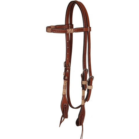 BROWBAND HEADSTALL W/ RAWHIDE KNOTTING by Oxbow Tack