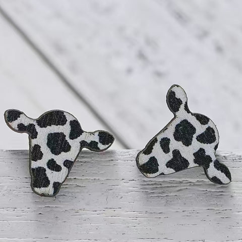 Cow Print Earings