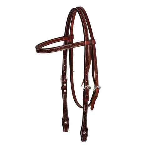 5/8” LEATHER SPIDER STAMP BROWBAND HEADSTALL