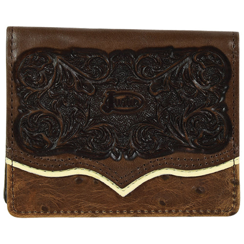 OSTRICH JUSTIN FRONT POCKET WALLET W/TOOLING Block Saddle Company, LLC