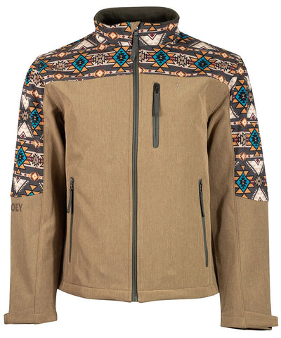 Tan with Aztec Softshell Jacket by HOOEY