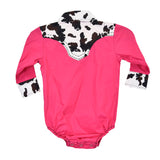 Pink and Cow Print Romper by Cowgirl Hardware