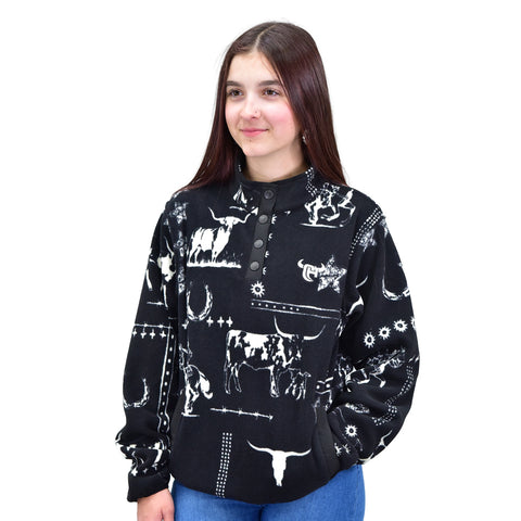 WOMEN'S WESTERN LIBERTY POLAR FLEECE PULLOVER BY COWGIRL HARDWARE