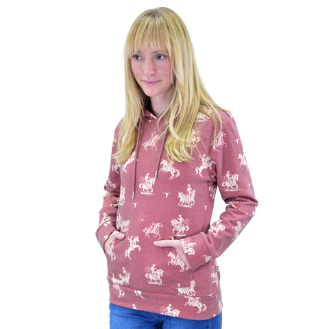 Chili Red "Desert Bronc" Fleece Hoody BY COWGIRL HARDWARE