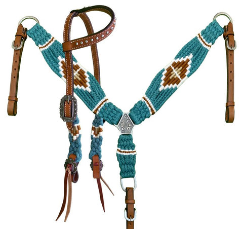Pony Size Corded One Ear Headstall & Breast collar set