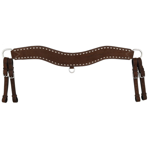 Chocolate Roughout Tripping Collar with White Buckstitch
