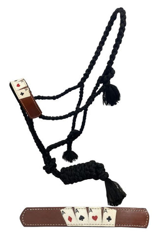 Woven Black Nylon Mule Tape Halter - 'Four of a Kind'