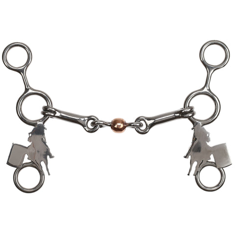 Fast Turns Stainless Steel JR Cowhorse Bit with Dog Bone and Copper Roller