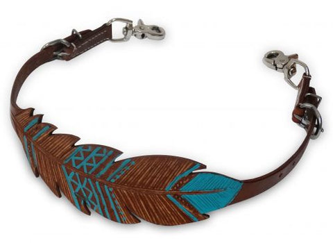 Hand Painted Feather Wither Strap