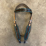 Turquoise Buckstitched Tack Set by Rodeo Drive Concho