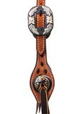 Light Roughout Buck Stitch Slip Ear Headstall