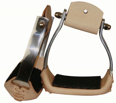 Light weight angled aluminum stirrups with wide rubber grip tread