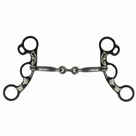 5.5" Dogbone Mouth Snaffle Bit with Copper Inlays
