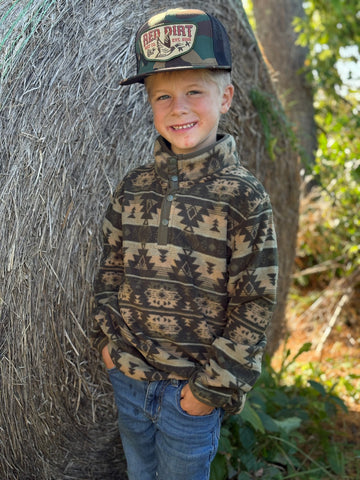 Youth Western Print Fleece Shirt