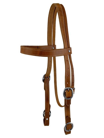 Leather double stitched draft horse size headstall