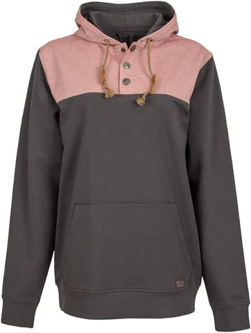 STS Ranchwear Ryland Hoodie Ladies Cotton Blend Three Button Gray/Pink