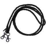 7' Braided Leather Roping Reins with Scissor Snap Ends