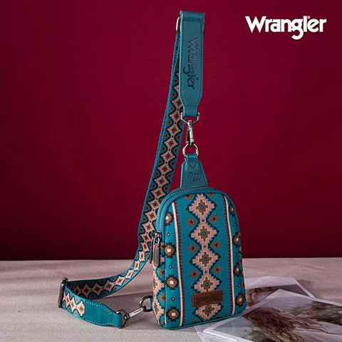 Wrangler Aztec Print Crossbody Sling Chest Bag