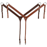 Leather Breastcollar with Barbed Wire Tooling