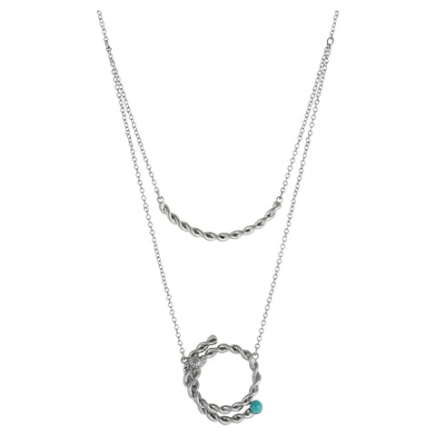 TWISTED WIRE & FAUX TURQUOISE NECKLACE by JUSTIN BOOTS