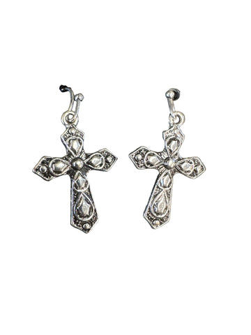 Silver Cross Earrings