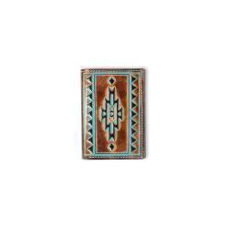 Turquoise Southwest Tooled Trifold Wallet by Ariat