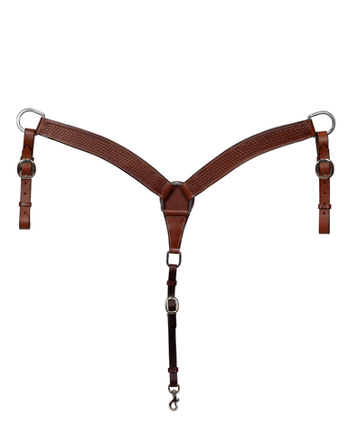 2" Basket Tooled Breast Collar