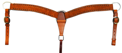 2" Rough Out and Buck Stitched Breast Collar