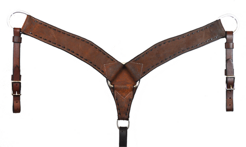 2 3/4" Rough Out and Buck Stitched Breast Collar