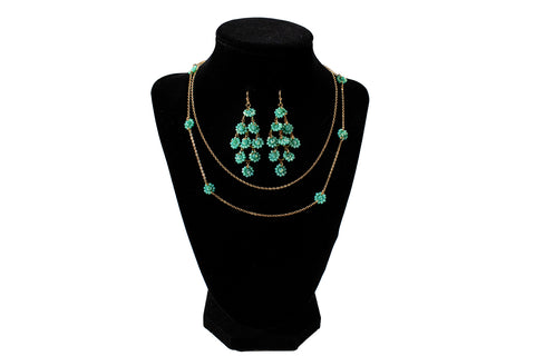 Floral Bead Necklace and Earring Set by Blazin Roxx