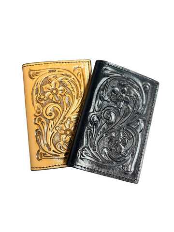 Floral Tooled Leather Wallet