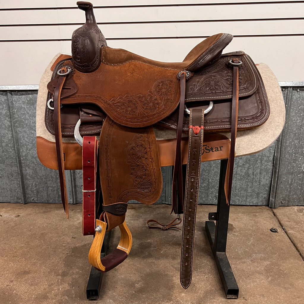 17” Hud Roberts Ranch Cutting Saddle – Block Saddle Company, LLC