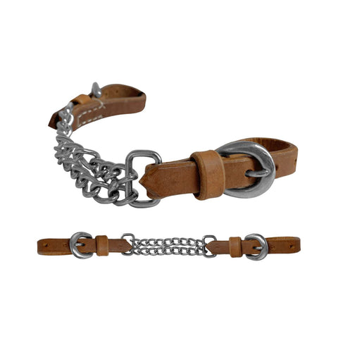 Leather Double Flat Link Curb Chain