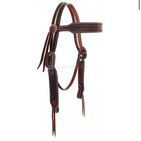Double J Chocolate Rough Out Headstall