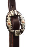 5/8" Slip Ear Headstall with Antique Floral Cart Buckle