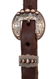 3/4" Slip Ear Headstall - Antique Copper Dotted Buckle