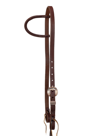 3/4" Slip Ear Headstall - Antique Copper Dotted Buckle