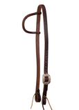 3/4" Slip Ear Headstall - Antique Copper Daisy Scroll Buckle