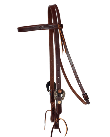 3/4" Browband Headstall - Copper Clover Buckle Sets
