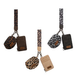 Wrangler Leopard Print Dual Pouch Wristlet