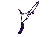 Mini / Small PONY Size adjustable cowboy knot halter with matching removable lead