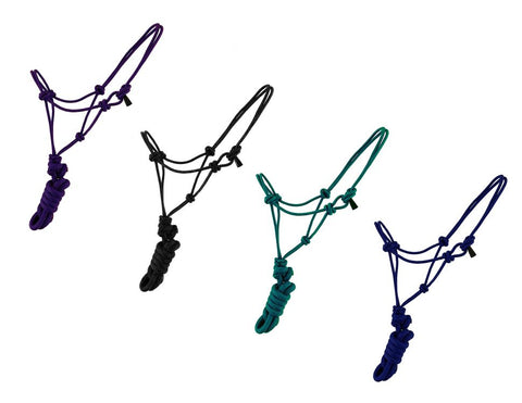 Mini / Small PONY Size adjustable cowboy knot halter with matching removable lead