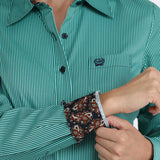 Cinch Women's Turquoise Tencel Stripe Shirt by Cinch Jeans