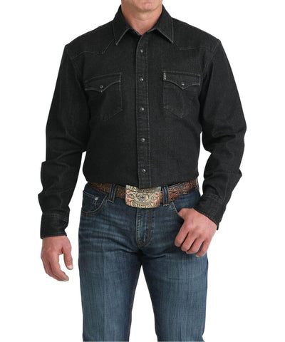 Men's Black Denim Buttondown Shirt by Cinch Jeans