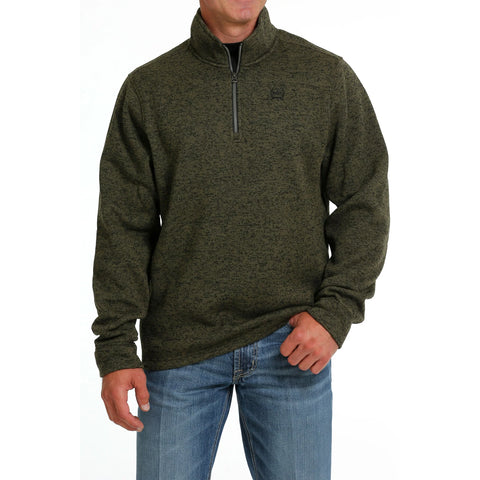 MEN'S OLIVE GREEN 1/4 ZIP PULLOVER SWEATER by Cinch Jeans