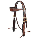 iamond Stitch Argentina Cow Leather Browband Headstall