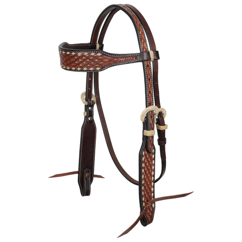 iamond Stitch Argentina Cow Leather Browband Headstall
