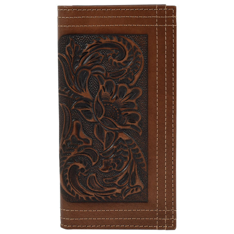 JUSTIN MENS TOOLED LEATHER RODEO WALLET